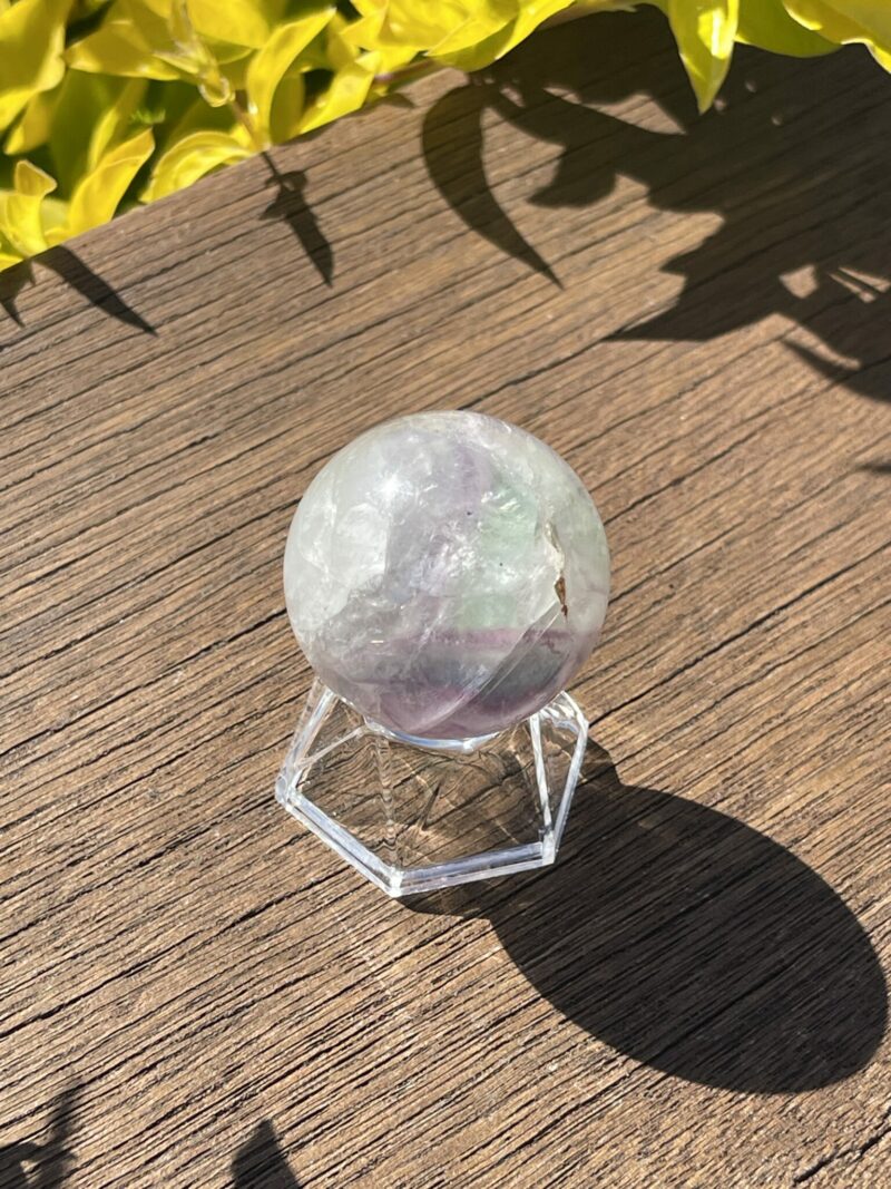 This is Beautiful Light Rainbow Fluorite Sphere 4cm