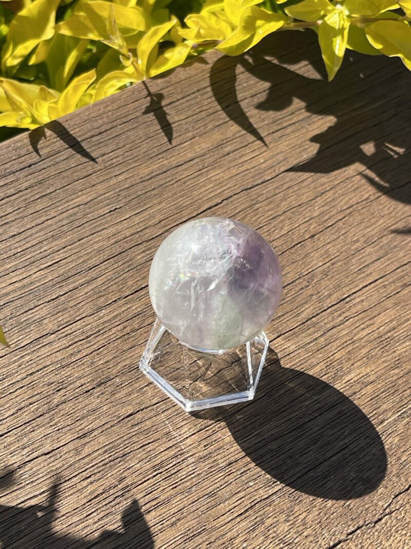 This is Beautiful Light Rainbow Fluorite Sphere 4cm