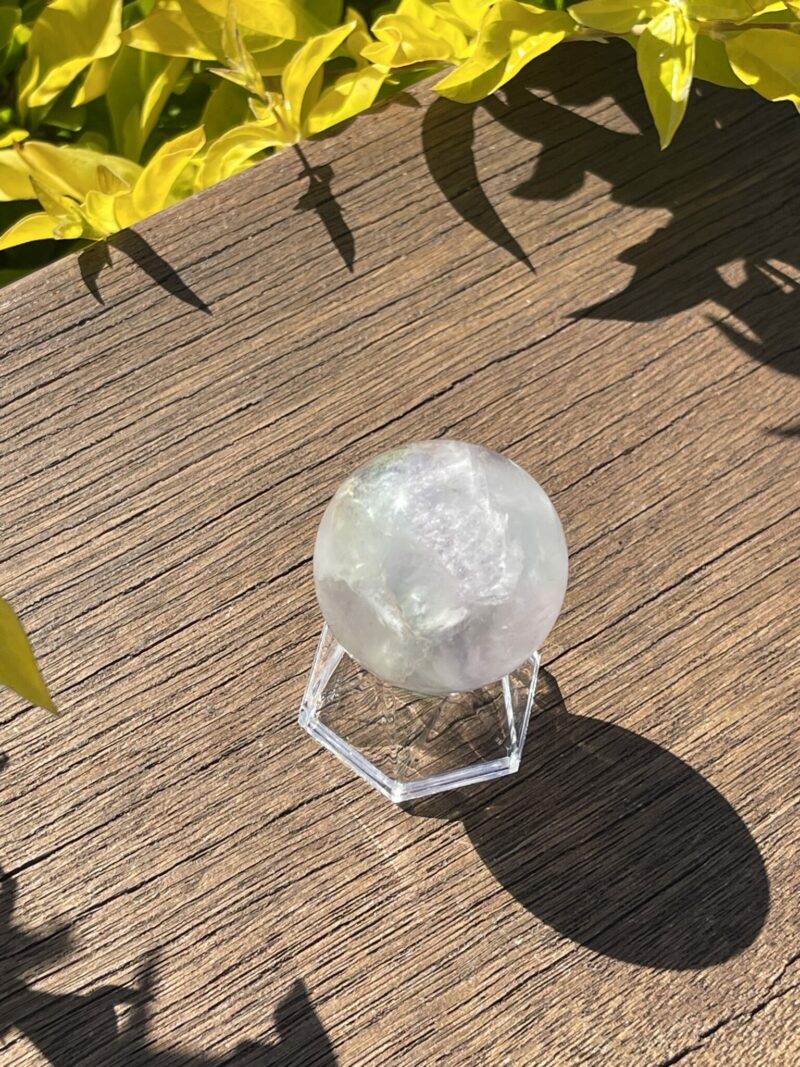 This is Beautiful Light Rainbow Fluorite Sphere 4cm