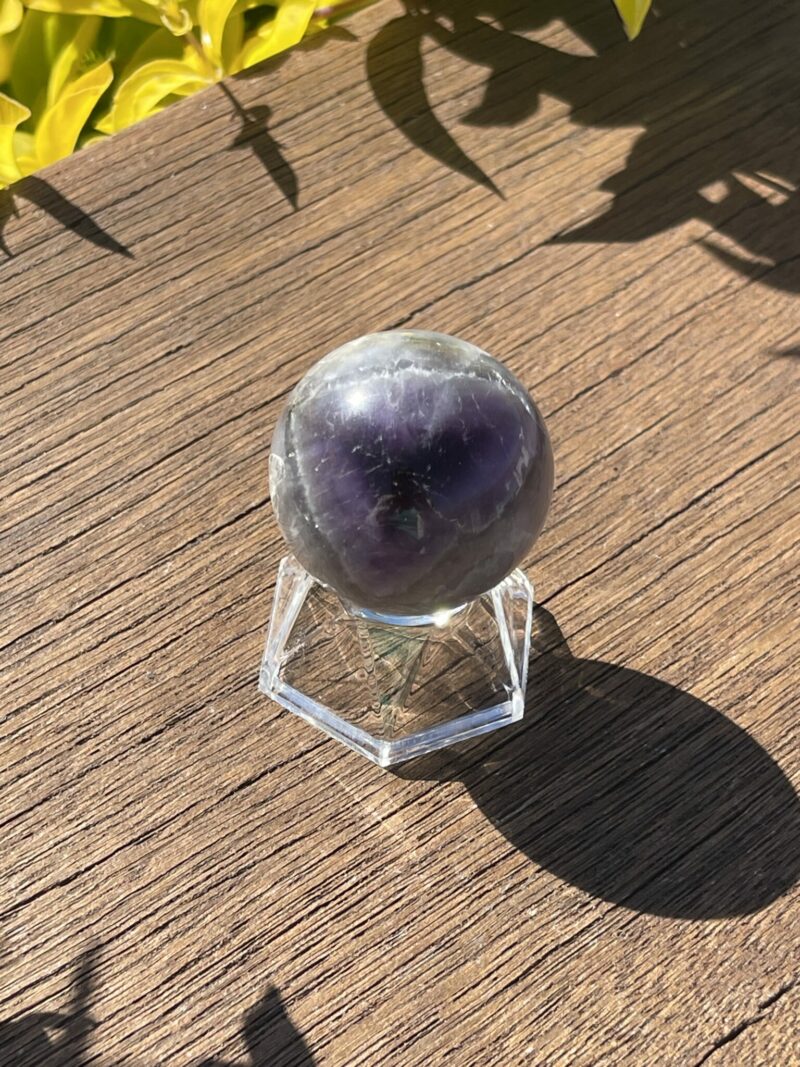 This is Earthy Chevron Amethyst Sphere 37mm