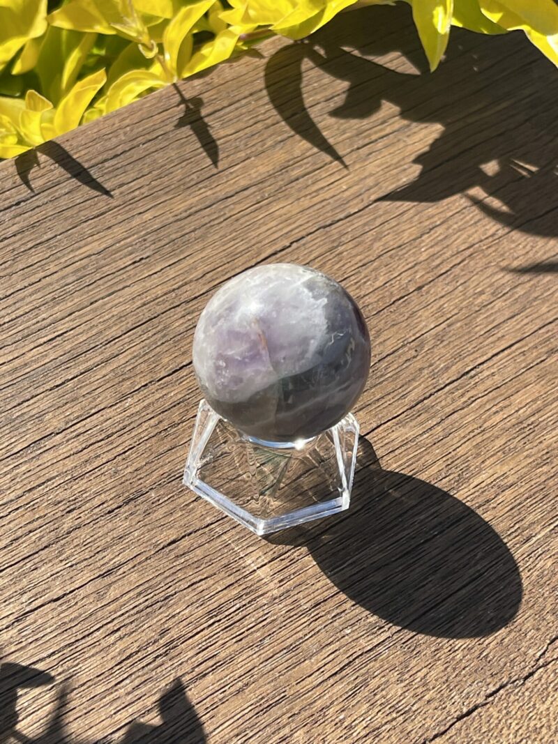 This is Earthy Chevron Amethyst Sphere 37mm