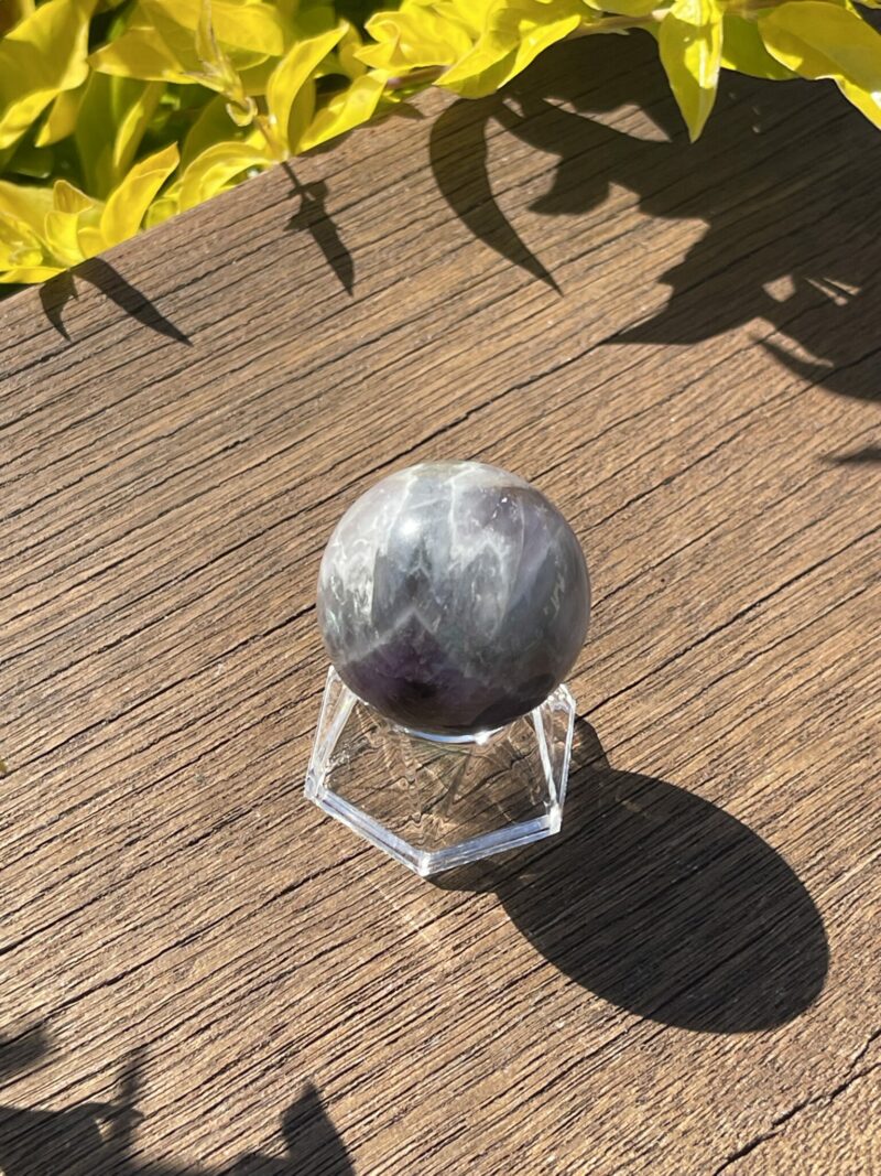 This is Earthy Chevron Amethyst Sphere 37mm