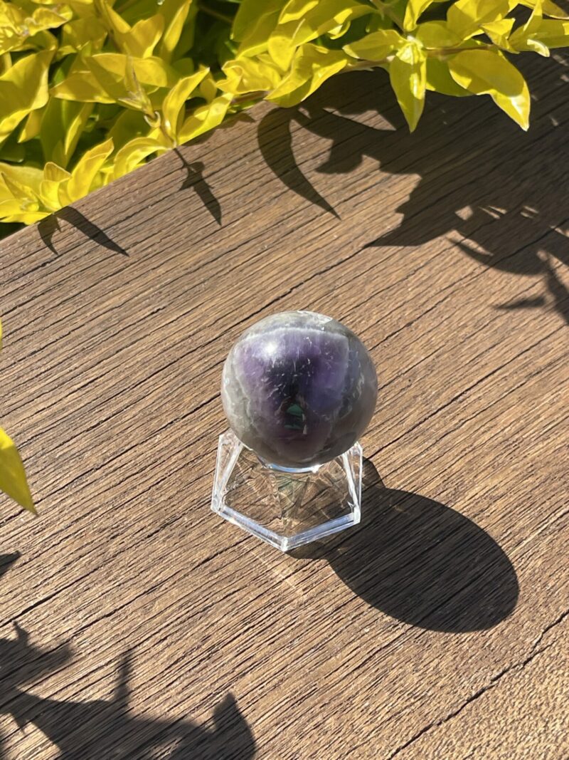 This is Earthy Chevron Amethyst Sphere 37mm