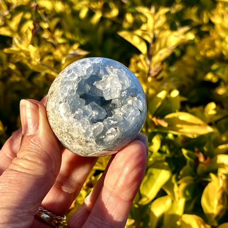 This isCelestial Celestite Sphere with Open Cluster - 140g