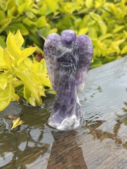 This is Tranquil Chevron Amethyst Angel - 7.5cm