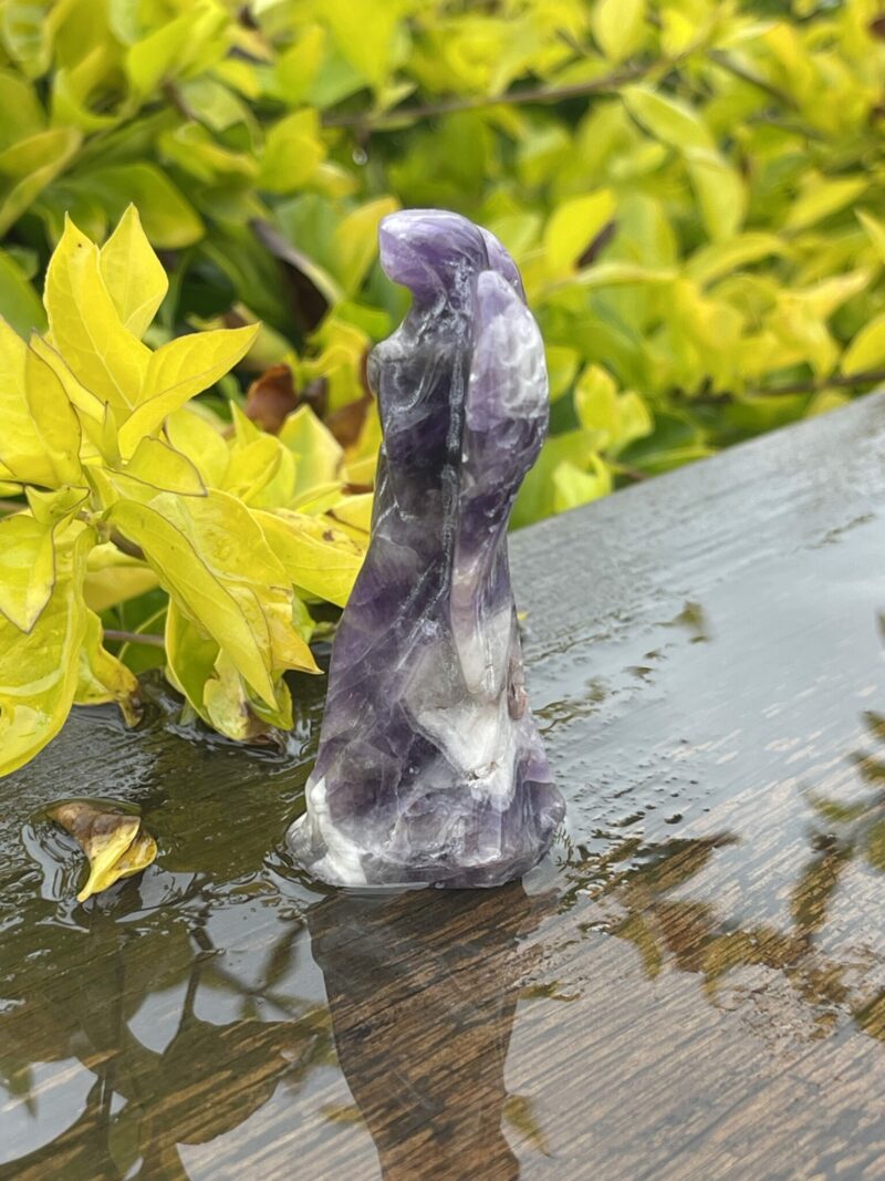 This is Tranquil Chevron Amethyst Angel - 7.5cm