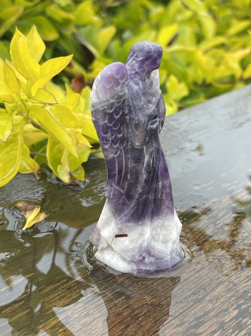 This is Tranquil Chevron Amethyst Angel - 7.5cm