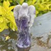 This is Divine Chevron Amethyst Angel with White Wings - 7.5cm