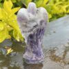 This is Divine Chevron Amethyst Angel with White Wings - 7.5cm