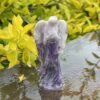 This is Divine Chevron Amethyst Angel with White Wings - 7.5cm