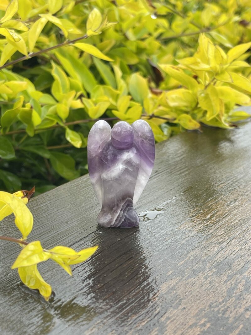 This is Calming Chevron Amethyst Angel of Clarity - 5cm