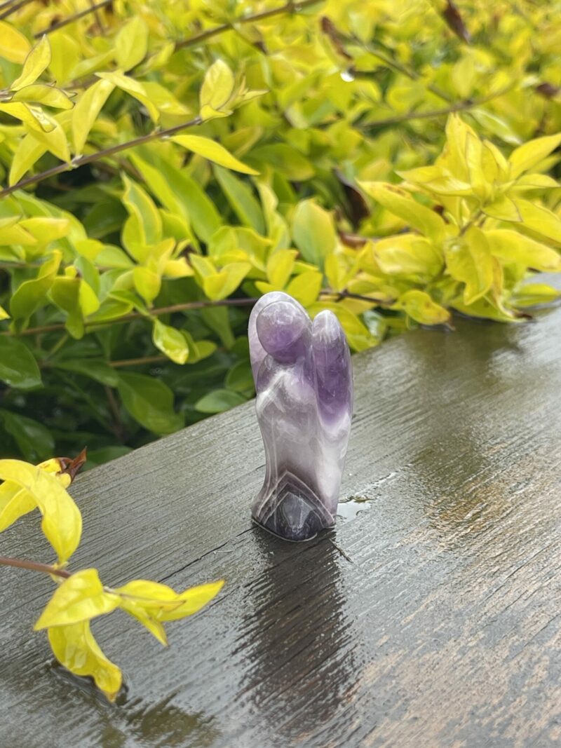 This is Calming Chevron Amethyst Angel of Clarity - 5cm