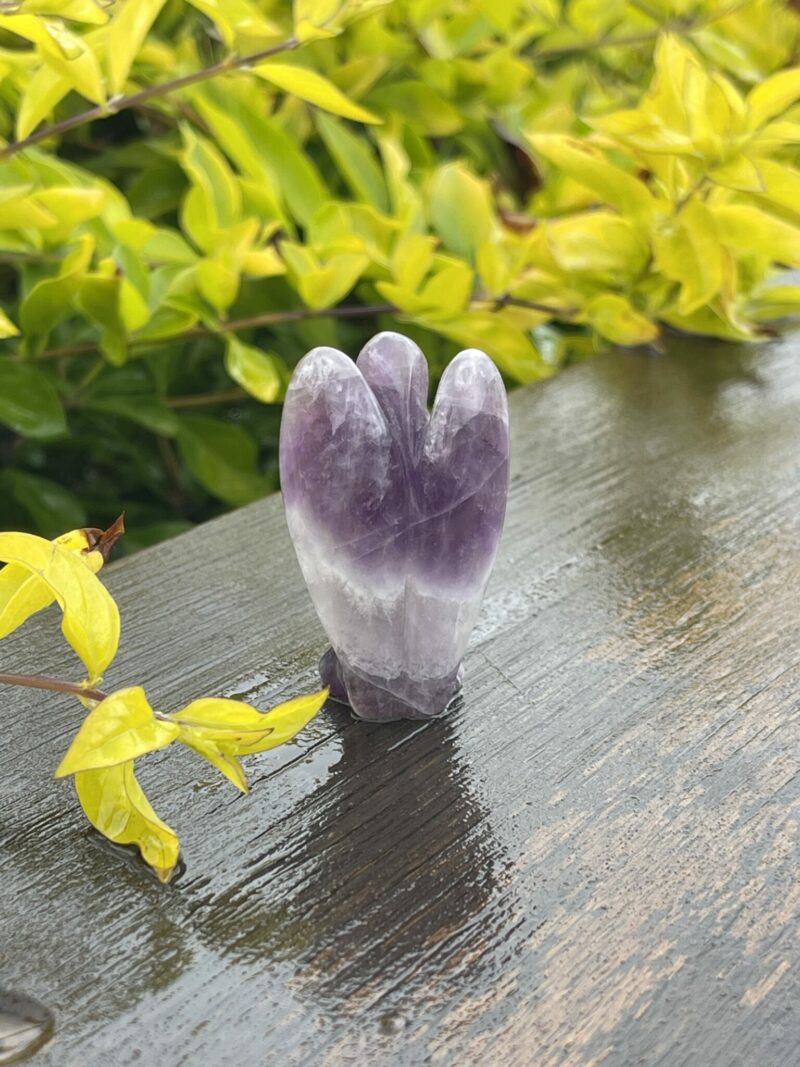 This is Calming Chevron Amethyst Angel of Clarity - 5cm