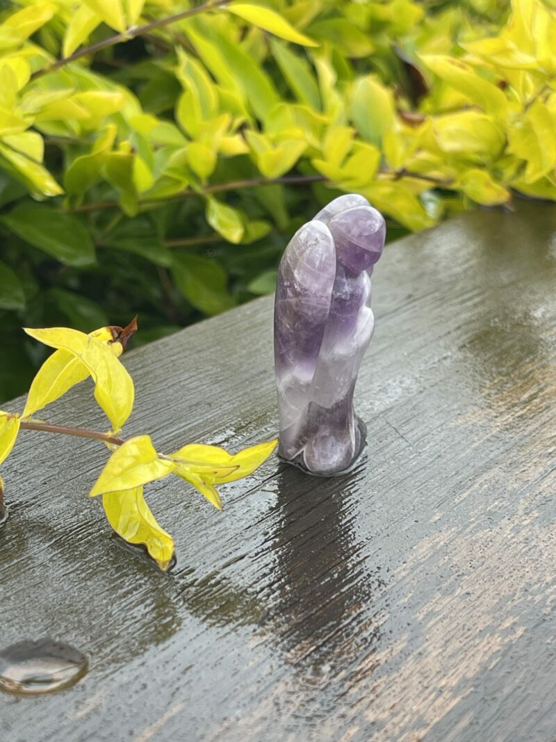 This is Calming Chevron Amethyst Angel of Clarity - 5cm