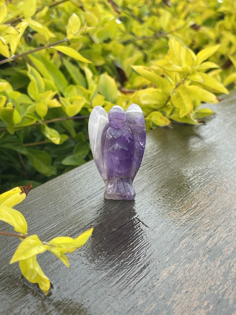 This is Calming Chevron Amethyst Angel of Clarity - 5cm