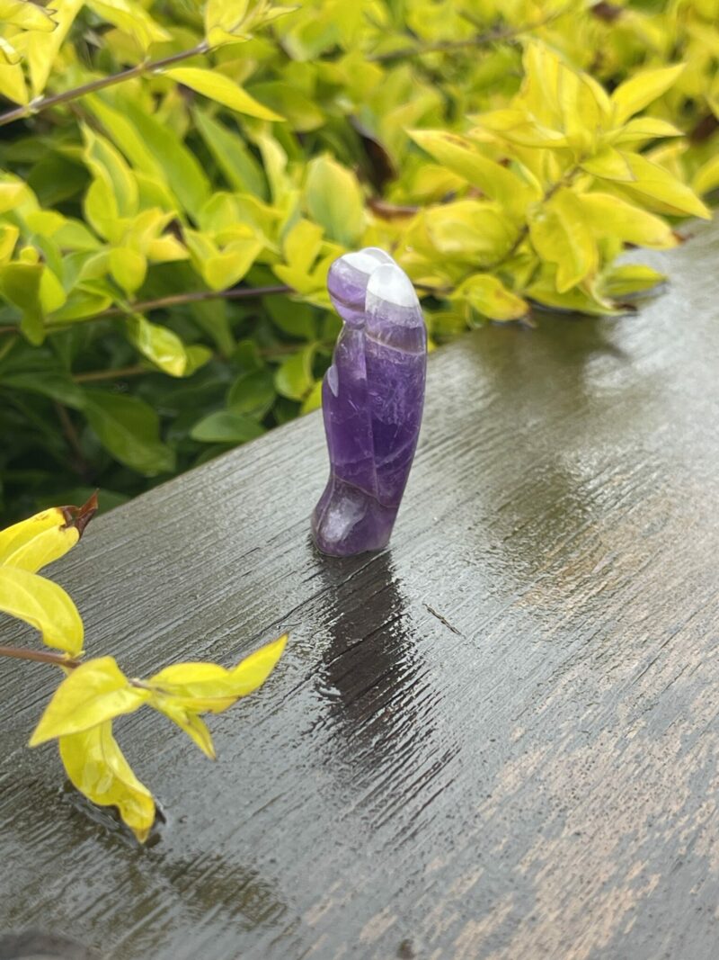 This is Calming Chevron Amethyst Angel of Clarity - 5cm