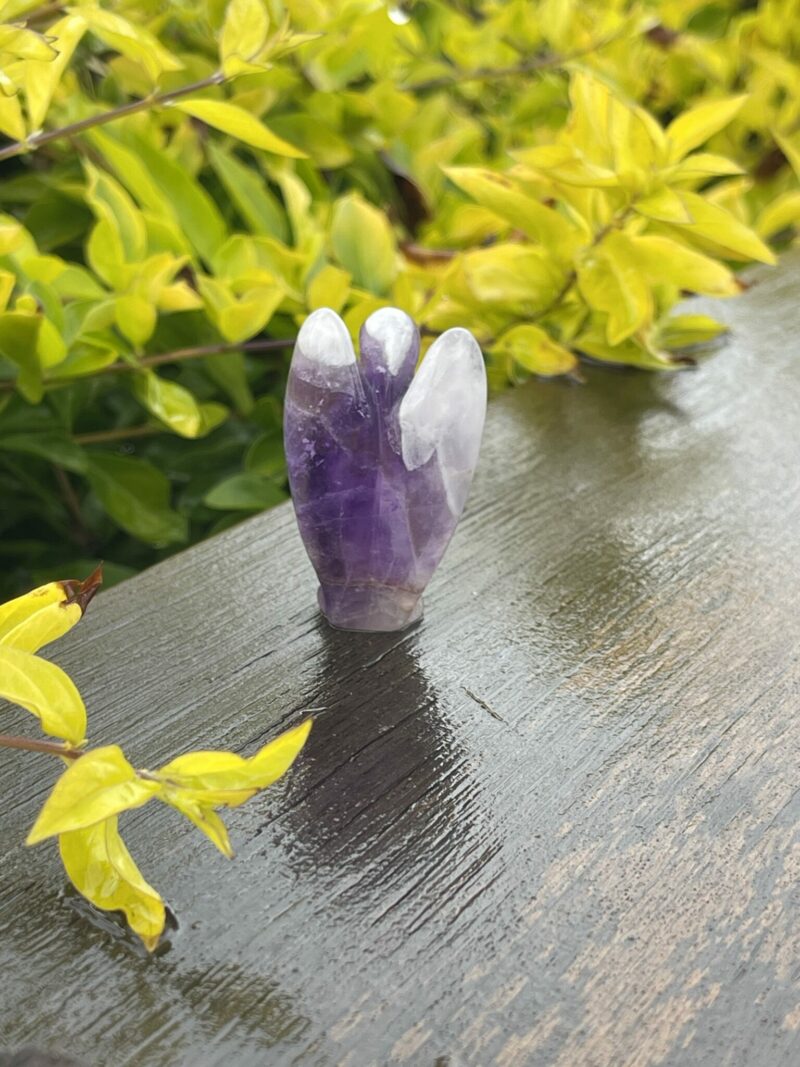 This is Calming Chevron Amethyst Angel of Clarity - 5cm