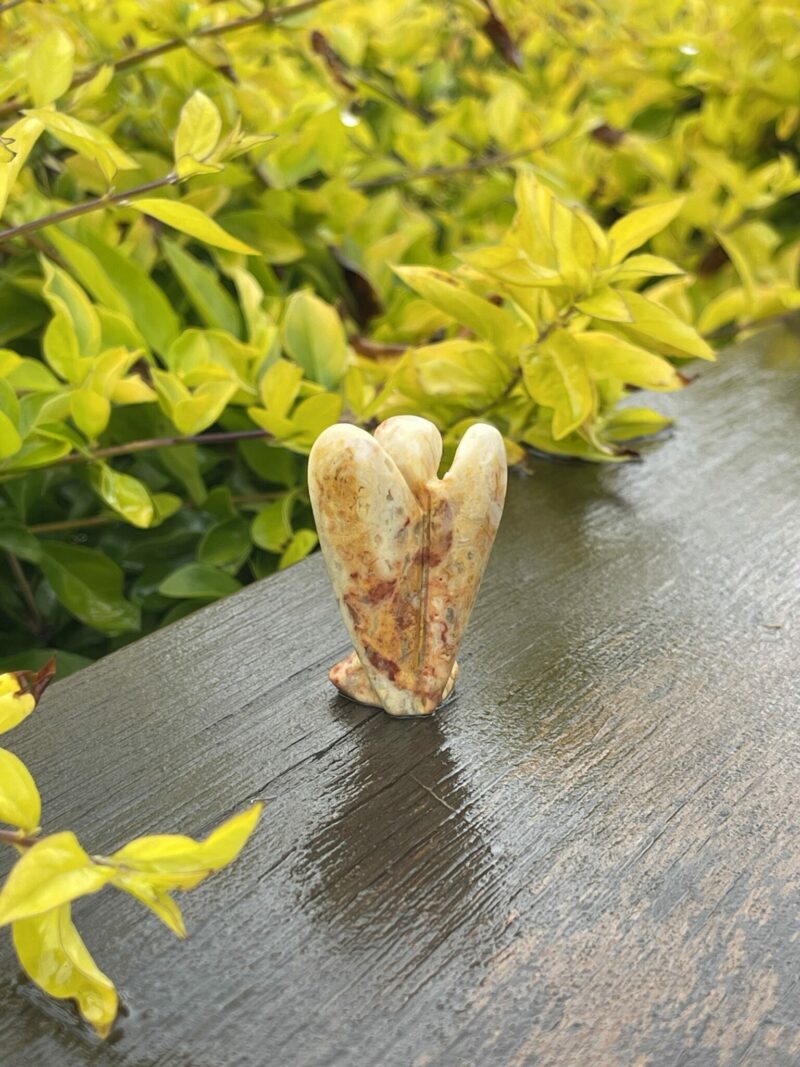 This is Joyful Crazy Lace Agate Angel of Laughter - 5cm