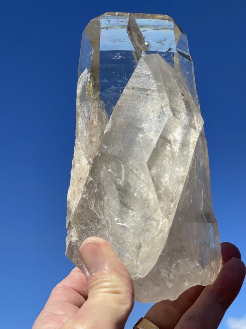 This is Unique Tabby Citrine with Clear Quartz Bridge – 1.18kg