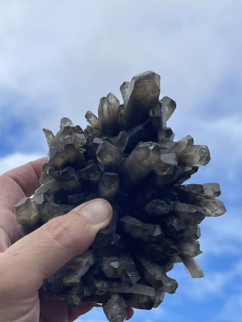 This is Unique Dark Smokey Quartz Cluster – 915g