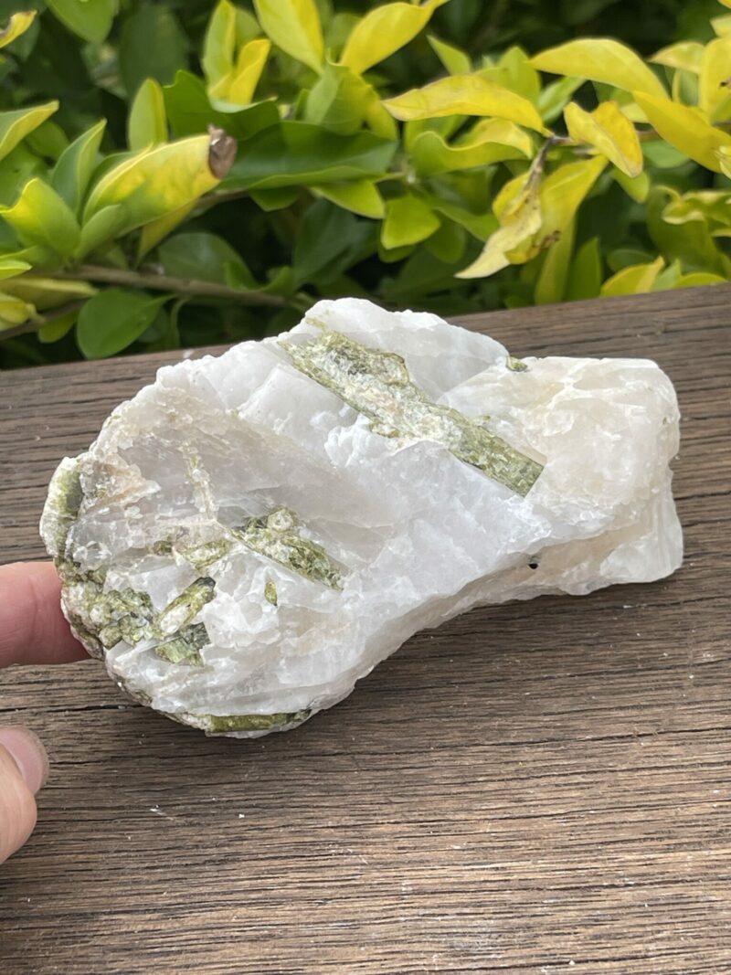 This is Green Tourmaline in Quartz Specimen – 344g