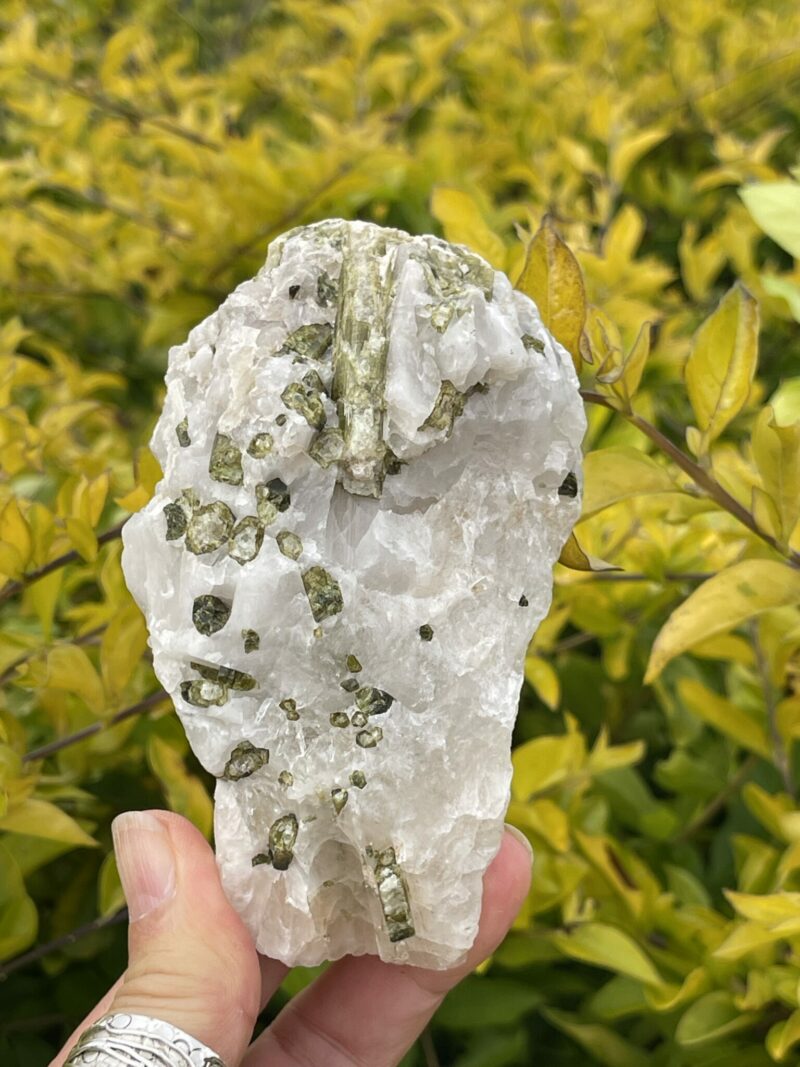 This is Green Tourmaline in Quartz Specimen – 344g