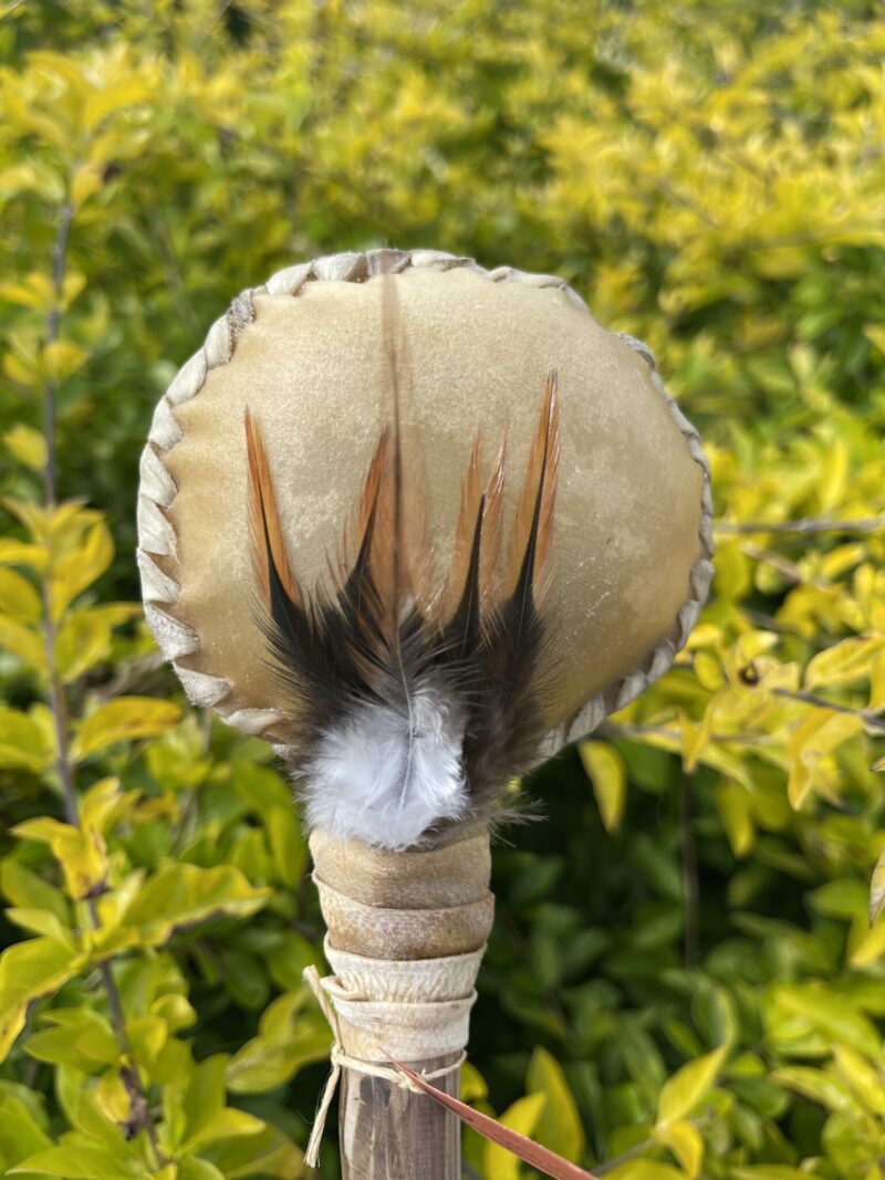 This is Sacred Sound Goat Hide Rattle (30cm)