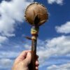 This is Ceremonial Goat Hide Rattle with Blue Kyanite (30cm)