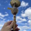 This is Ceremonial Goat Hide Rattle with Peacock Ore (30cm)