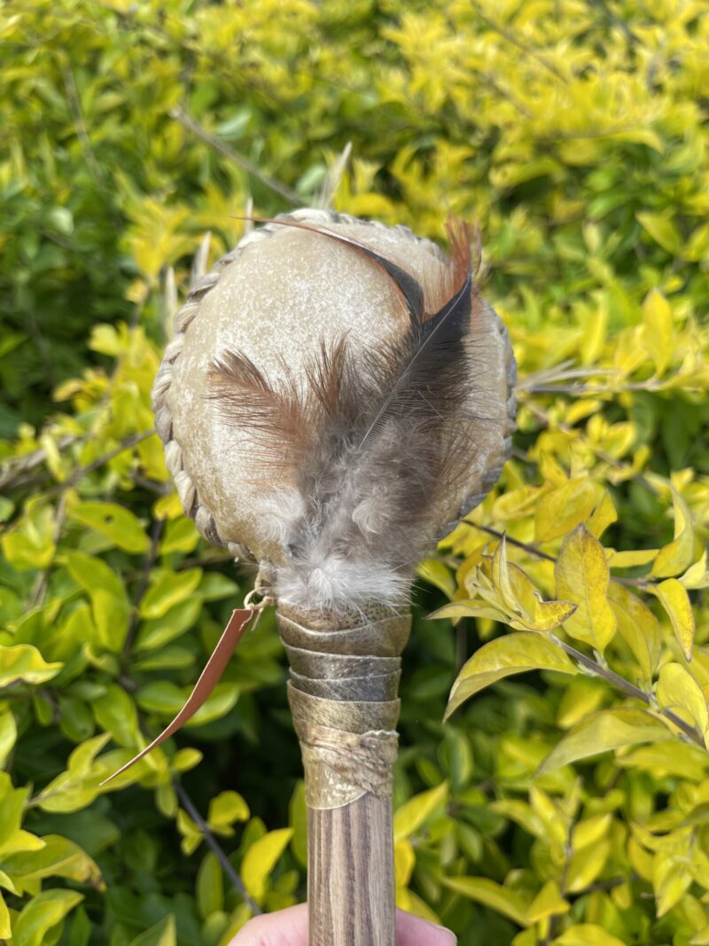 This is Deepen Your Practice with Our 30cm Goat Hide Ritual Rattle