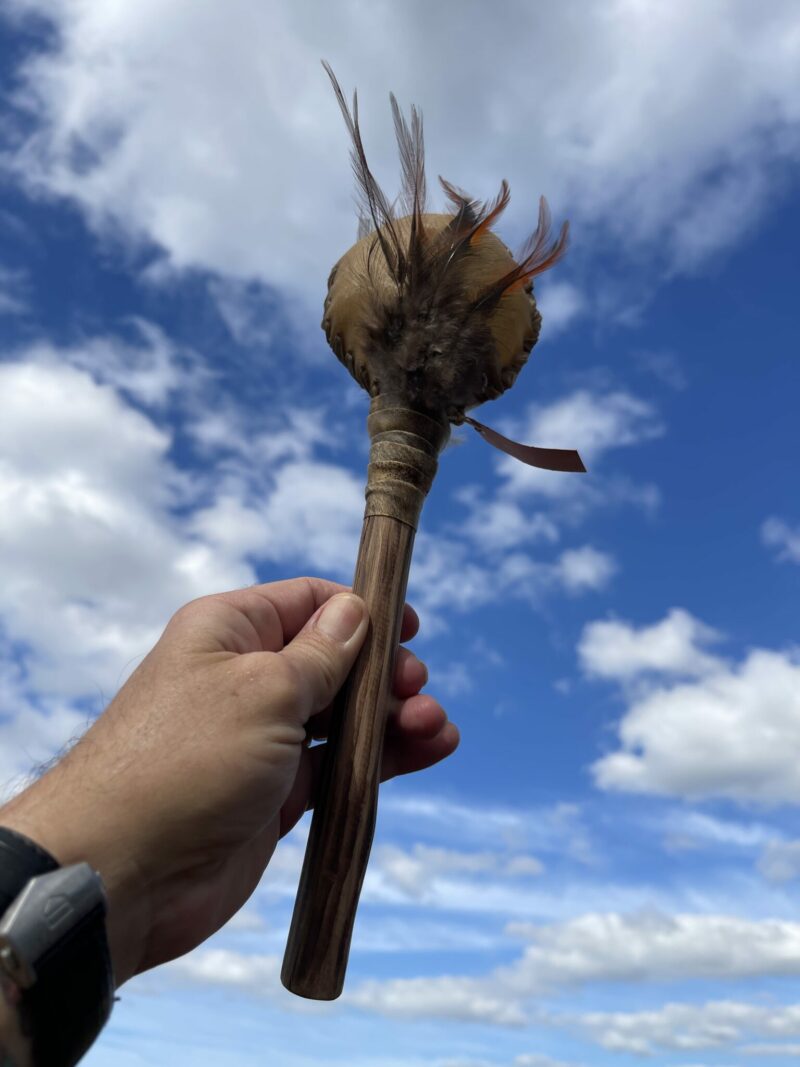 This is Deepen Your Practice with Our 30cm Goat Hide Ritual Rattle