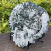 This is Mystical Stonehenge Moss Agate Green Man Carving (779g)