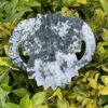 This is Mystical Stonehenge Moss Agate Green Man Carving (779g)