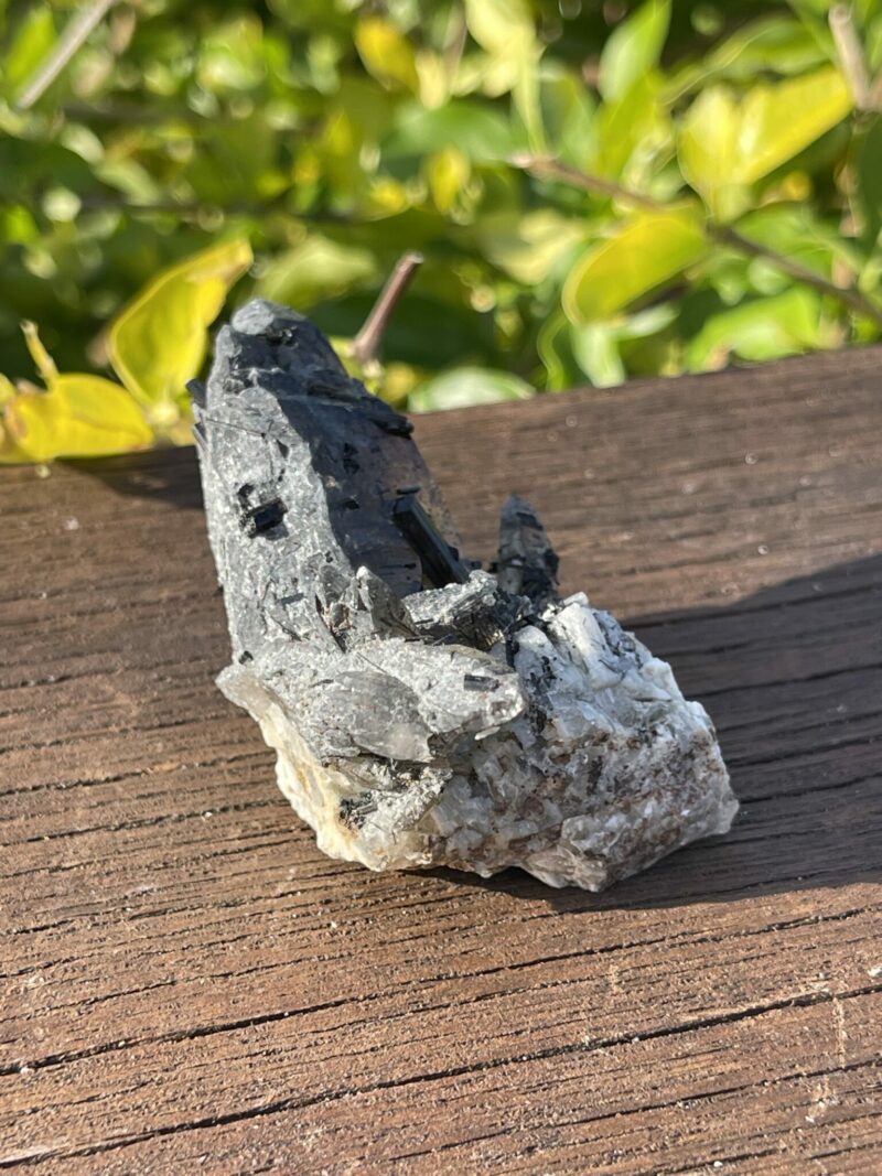 This is Mysterious Dark Smoky Quartz with Black Tourmaline (76g)