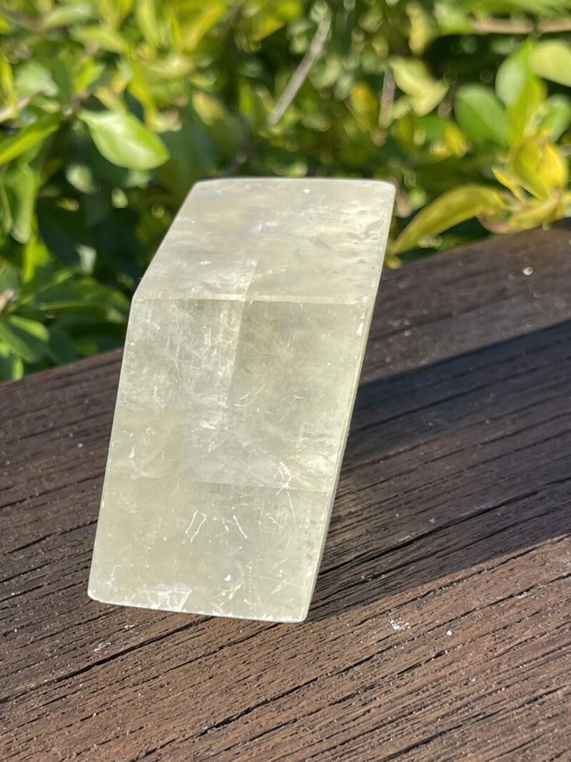 This is Radiant Golden Calcite Cube: 299g of Uplifting Energy and Mental Clarity