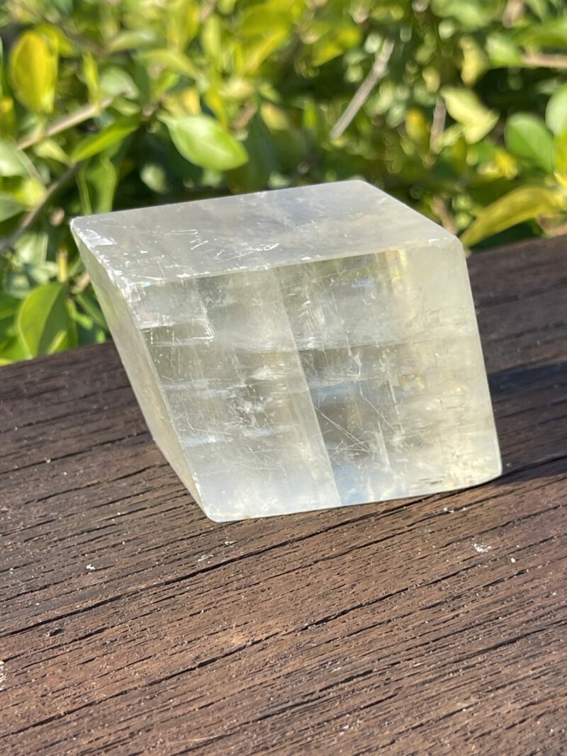 This is Radiant Golden Calcite Cube: 299g of Uplifting Energy and Mental Clarity