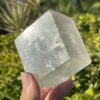 This is Radiant Golden Calcite Cube: 299g of Uplifting Energy and Mental Clarity