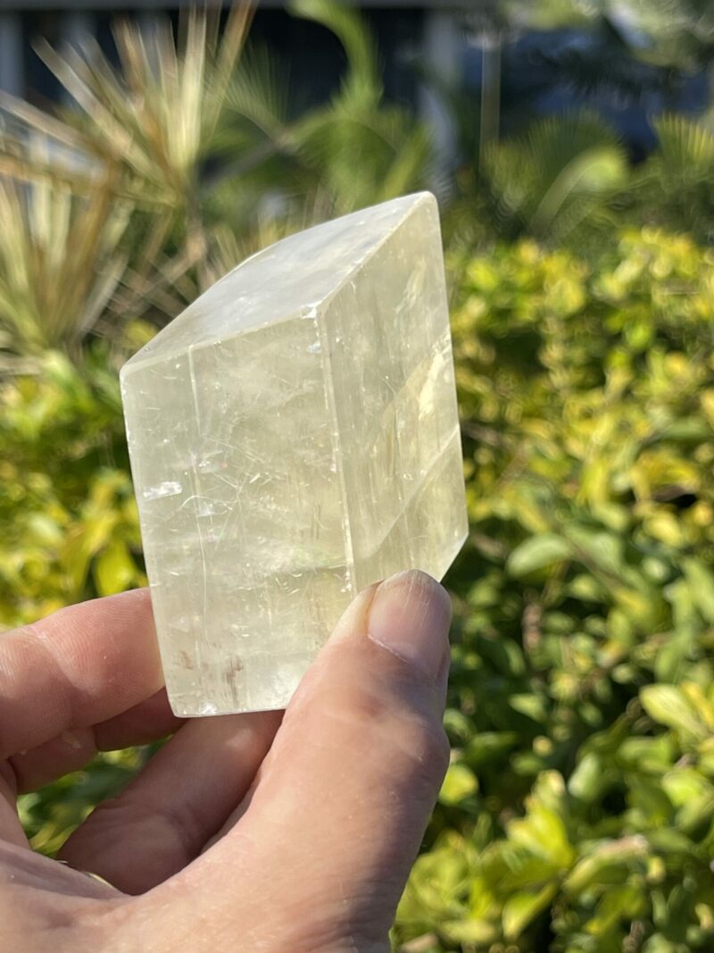 This is Radiant Golden Calcite Cube: 299g of Uplifting Energy and Mental Clarity