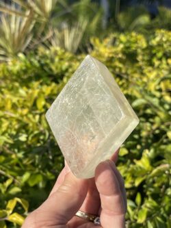 This is Radiant Golden Calcite Cube: 299g of Uplifting Energy and Mental Clarity