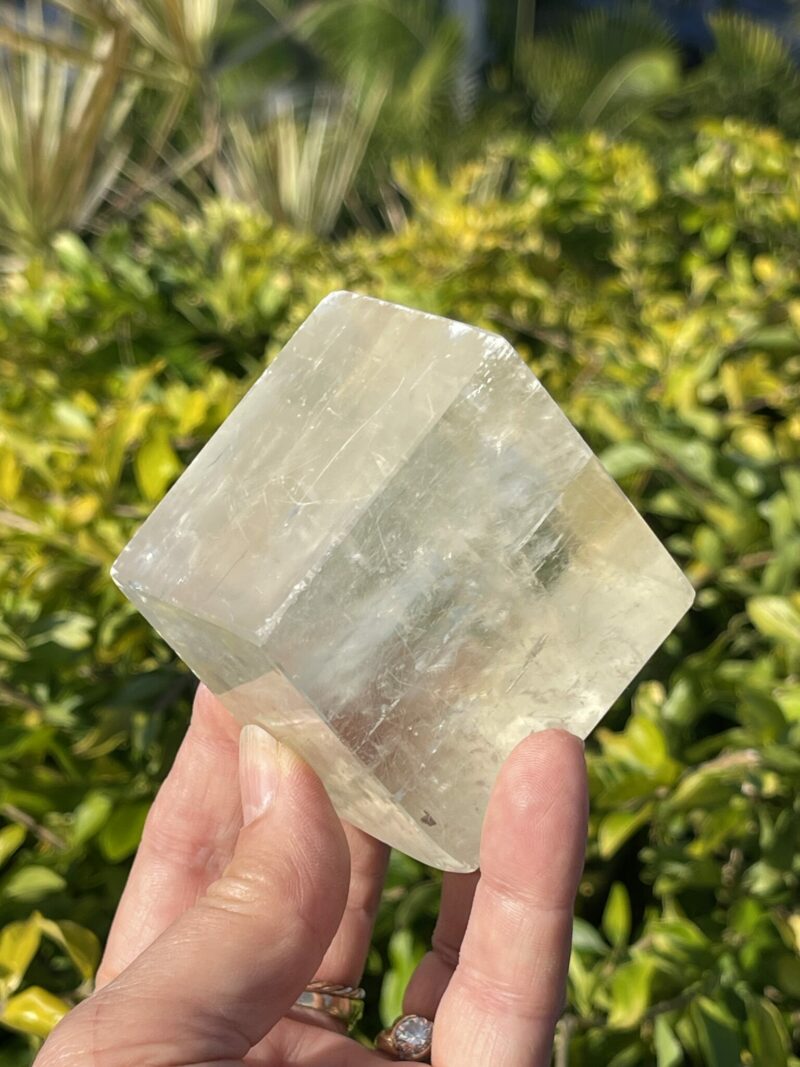 This is Radiant Golden Calcite Cube: 299g of Uplifting Energy and Mental Clarity