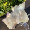 this is Celestial Angel Aura Quartz Cluster: 770g of Divine Connection and Spiritual Mastery"