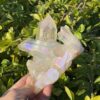 this is Celestial Angel Aura Quartz Cluster: 770g of Divine Connection and Spiritual Mastery"