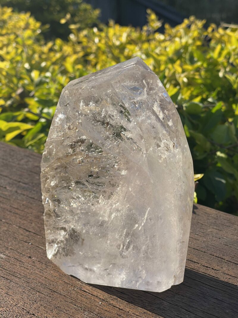 this is Mesmerizing Polished Elestial Magic Clear Quartz: 1.1kg of Spiritual Insight and Amplified Energy