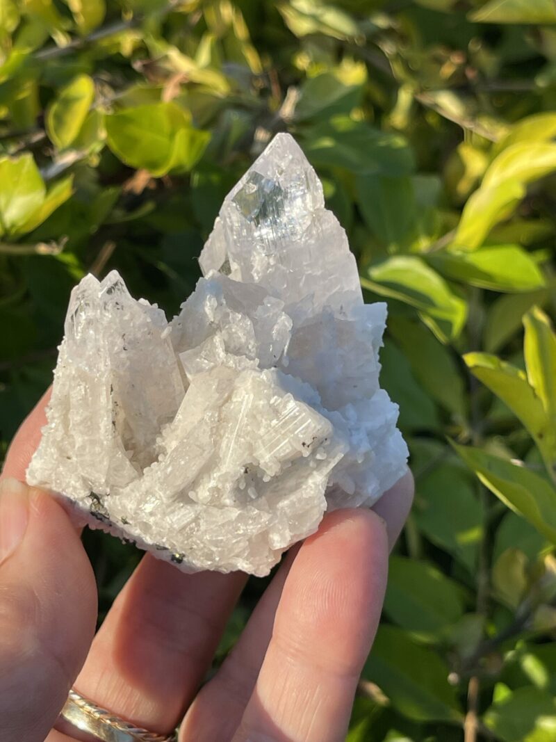 This is Stunning Danburite Cluster in Matrix: 136g of High-Vibrational Energy and Spiritual Clarity"