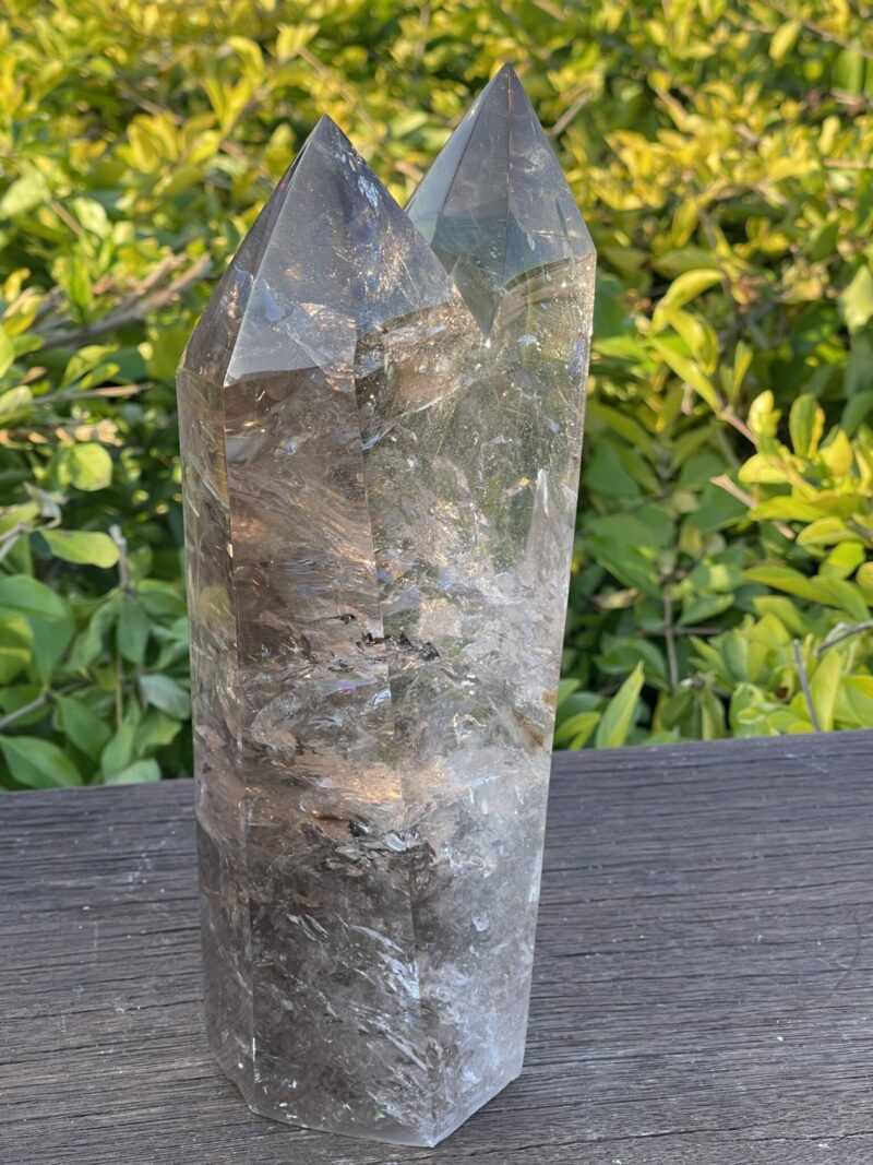 This is Rainbow Infused Twin Soul Smoky Quartz 2.1kg of Harmonizing Energy, Spiritual Unity, and Love Connection