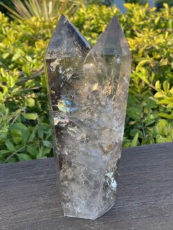 This is Rainbow Infused Twin Soul Smoky Quartz 2.1kg of Harmonizing Energy, Spiritual Unity, and Love Connection