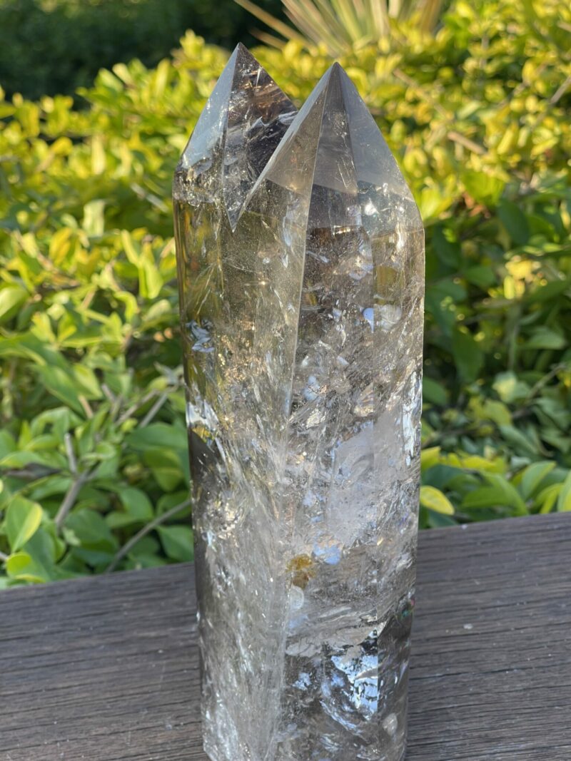 This is Rainbow Infused Twin Soul Smoky Quartz 2.1kg of Harmonizing Energy, Spiritual Unity, and Love Connection