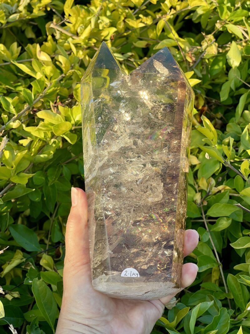 This is Rainbow Infused Twin Soul Smoky Quartz 2.1kg of Harmonizing Energy, Spiritual Unity, and Love Connection