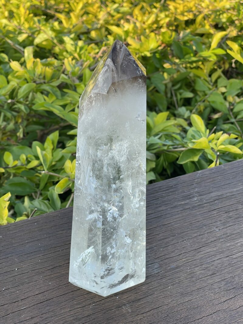 This is Beautiful Channeling Clear Quartz with Smoky Top 1.49kg of Spiritual Guidance and Grounded Clarity