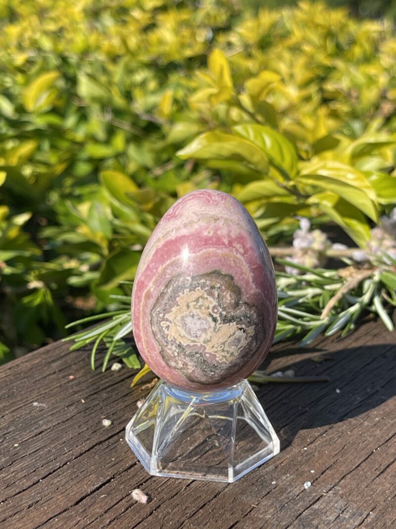 this is Rhodochrosite Egg - Heart-Centered Healing and Joy (137g)